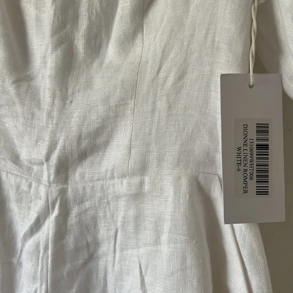 Reformation || Dionne White Linen Romper NWT - Picture 5 of 7
